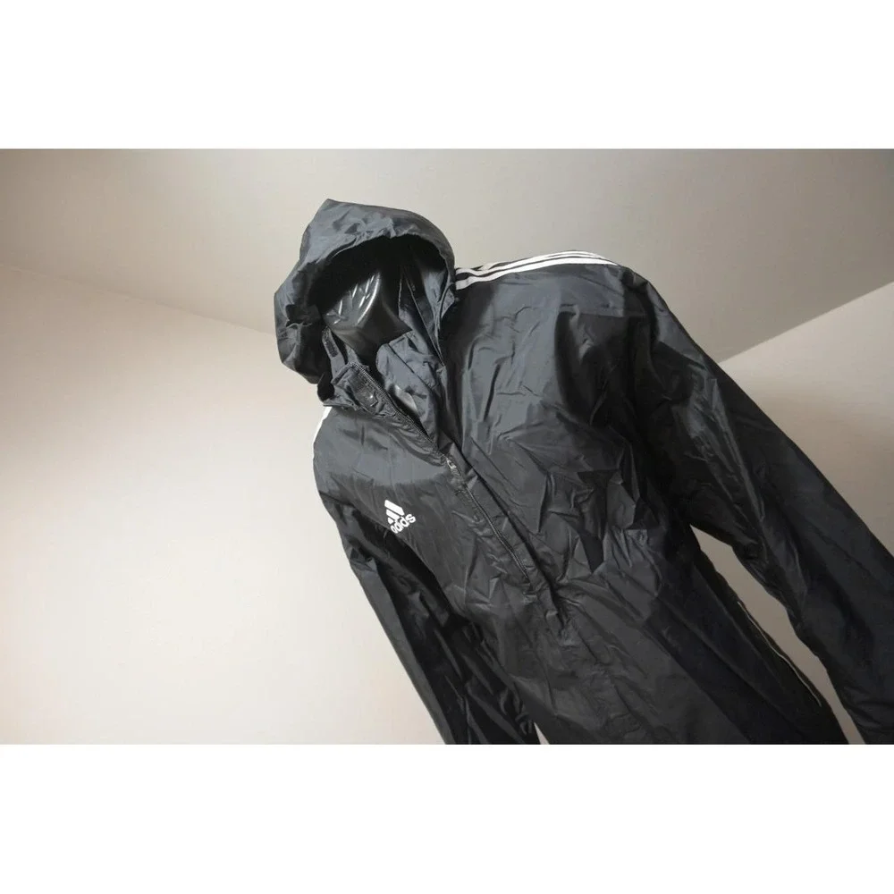 Adidas Track Jacket Dark Blue Striped Performance Full Zip Athletic Mens Large‎